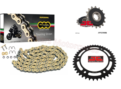 Honda CB650F Regina Gold Z-Ring Heavy Duty Chain and JT RB Black Sprocket Kit