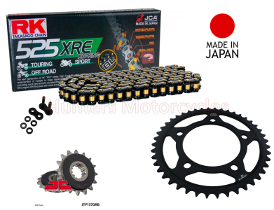 Honda CB650R Black & Gold RK X-Ring Chain and JT Black Sprocket Kit