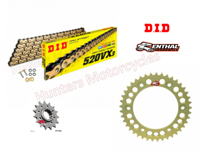 Honda CB650R DID Gold X-Ring Chain and Renthal 520 Race Sprocket Kit
