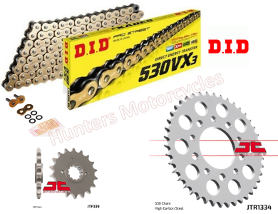 Honda CBR1000 F DID Gold X-Ring Chain and JT Sprockets Kit 1989 to 1995