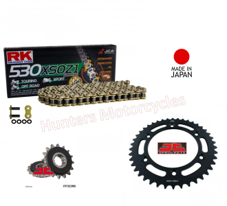 Honda CBR1000 RR Fireblade Gold X-Ring RK (Japanese) Chain and JT Black RB Sprocket Kit