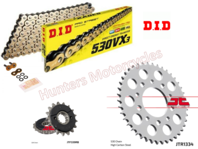 Honda CBR1000F DID Gold X-Ring Chain and JT Quiet Sprocket Kit Set 1989 to 1995