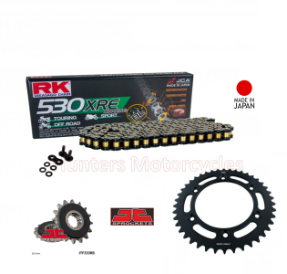 Honda CBR1000RR Fireblade Black & Gold RK (Japanese) X-Ring Chain and JT Black Sprocket Kit