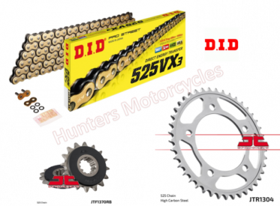 Honda CBR600 F / FA DID Gold X-Ring Chain and JT Quiet Sprocket Kit