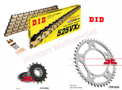Honda CBR650 FA D.I.D Gold X Ring Chain and JT Quiet Sprocket Kit