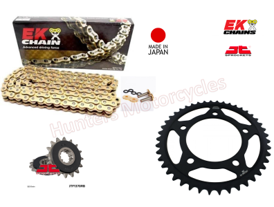 Honda CBR900 RR Fireblade EK Gold X-Ring Japanese Chain and Black JT Sprocket Kit