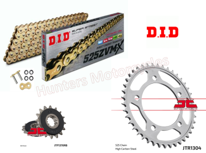 Honda CMX1100 Rebel (DCT) DID Gold ZVMX-Ring Super Heavy Duty Chain and JT Sprockets Kit