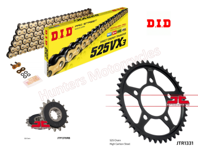 Honda CRF1000 Africa Twin D.I.D Gold X Ring Chain and JT Quiet Sprocket Kit