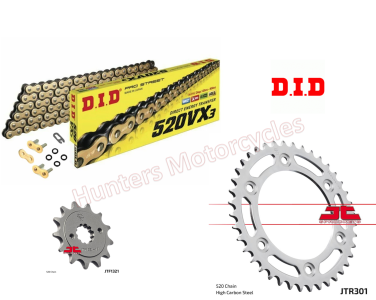 Honda CRF250 RL Rally DID Gold X-Ring Chain and JT Sprockets Kit