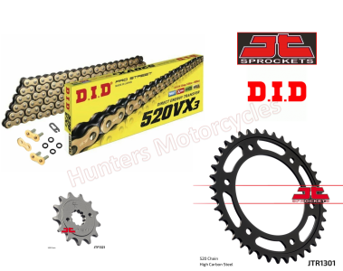 Honda CRF300 L & LA DID Gold X-Ring Chain and JT Sprockets Kit 14 Front 42 Rear