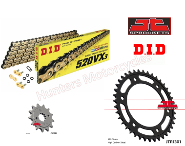 Honda CRF300 L & LA DID Gold X-Ring Chain and JT Sprockets Kit 13 Front 42 Rear