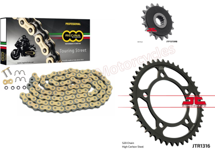 Honda NC750 S DCT Regina Gold Z-Ring Heavy Duty Chain and JT RB Black Sprocket Kit