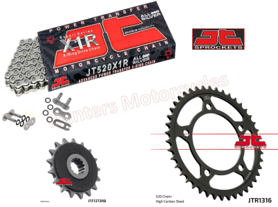 Honda NC750 X DCT JT Silver X-Ring Heavy Duty Chain and JT Quiet Sprocket Kit