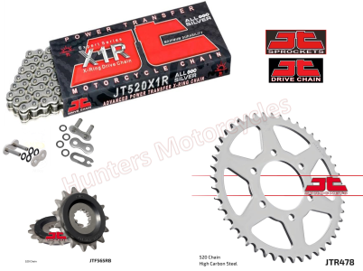 Kawasaki ER6 N Silver X-Ring Heavy Duty Chain and JT Quiet Sprocket Kit