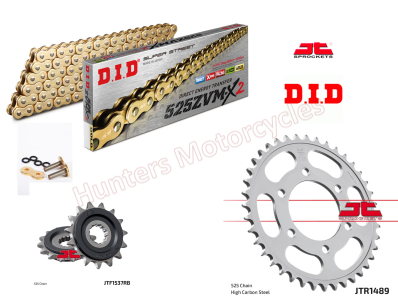 Kawasaki KLZ1000 Versys DID ZVMX Gold X-Ring Heavy Duty Chain and JT Quiet Sprocket Kit