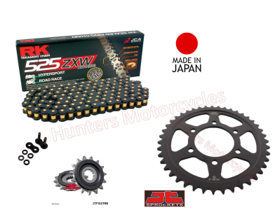 Kawasaki Ninja 1000SX Black & Gold RK X-Ring Chain and JT Black Sprocket Kit