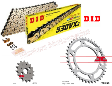 Kawasaki VN800 Classic DID Gold X-Ring Chain and JT Sprockets Kit (1997 to 2006)