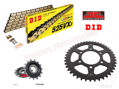 Kawasaki Z1000 SX D.I.D Gold X Ring Chain and JT Black Sprocket Kit (OUT OF STOCK)