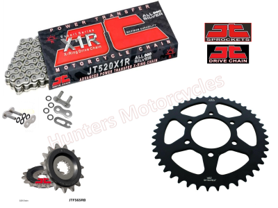 Kawasaki Z650 RS JT Silver X-Ring Heavy Duty Chain and Black RB JT Sprockets Kit