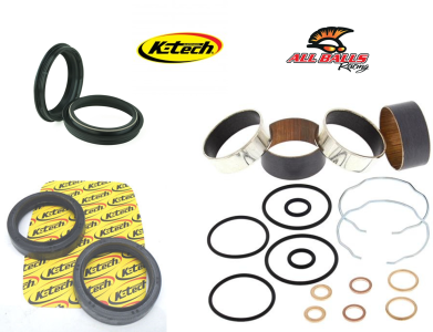 KTech Front Fork Seals with Dust Seals and Fork Bushes Kit (FSS-013/15 & 38-6089)