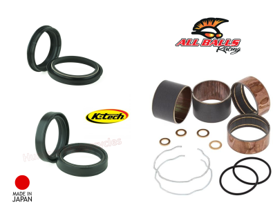 KTech Front Fork Seals with Dust Seals and Fork Bushes Kit (FSS-025 & 38-6101)