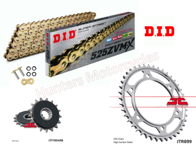 KTM 1190 Adventure DID Gold ZVM X-Ring Upgrade Chain and JT Sprockets Kit 17 Front 45 Rear