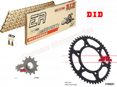KTM 250 SX DID ERT3 Gold Heavy Duty MX Chain and JT Sprockets Kit (2004 to 2016)