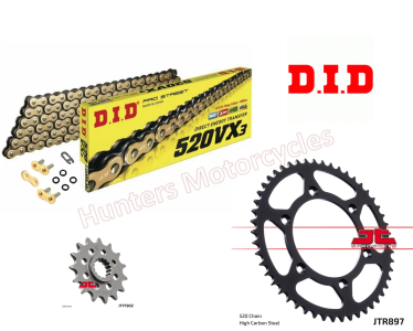 KTM 690 Duke and Duke R DID Gold X-Ring Chain and JT Sprockets Kit Set