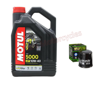 Motul 5000 10w40 4 Litre and HiFlo Oil Filter HF303 (In store price £34.97p)