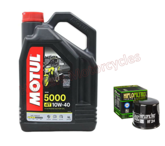 Motul 5000 10w40 4 Litre and HiFlo Oil Filter HF204 (In store price £34.97p)