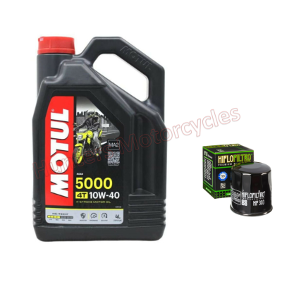 Motul 5000 10w40 4 Litres Oil and HiFlo Oil Filter HF303 (SPECIAL OFFER)