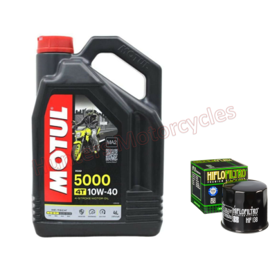 Motul 5000 10w40 4 Litres Oil and HiFlo Oil Filter HF138 (SPECIAL OFFER)