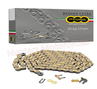 Regina 530 x 150 Link 136 DR Drag Racing Drive Chain Gold with Clip and Rivet Link