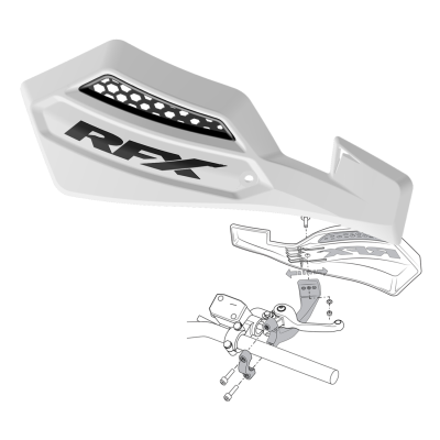 RFX Race White Handguards Inc Fitting Kit