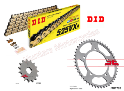 Suzuki DL650 V-Strom D.I.D Gold X-Ring Chain and JT Sprockets Kit (2007 to 2019)