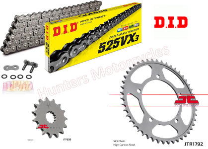 Suzuki DL1000 V-Strom D.I.D X-Ring Chain and JT Sprockets Kit (2002 to 2010)