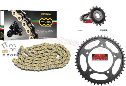 Suzuki DL650 V-Strom Regina Gold Z-Ring Heavy Duty Chain and JT RB Black Sprocket Kit