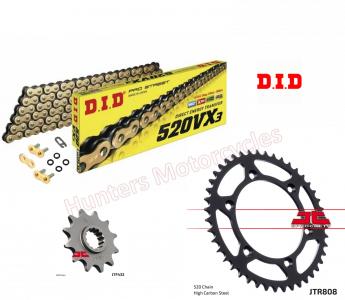 Suzuki DRZ400E Endouo DID Gold X-Ring Chain and JT Sprockets Kit