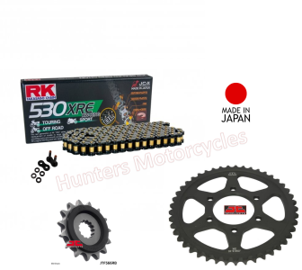 Suzuki GSF1200 Bandit Black & Gold RK (Japanese) X-Ring Chain and JT Black Sprocket Kit