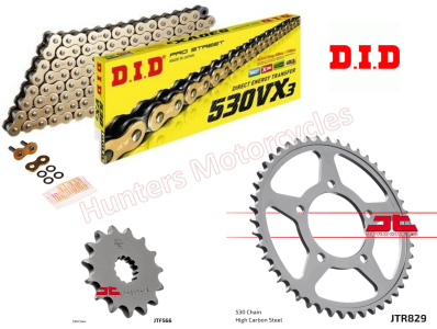 Suzuki GSF600 Bandit D.I.D Gold X-Ring Chain and JT Sprockets Kit 1995 to 1999