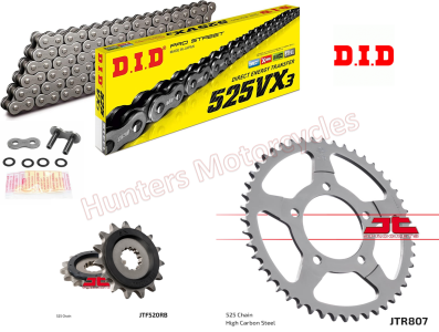 Suzuki GSF650 Bandit D.I.D X Ring Chain and JT Quiet Sprocket Kit 92007 to 2015)