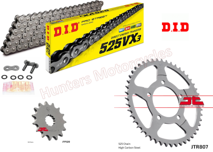 Suzuki GSF650 Bandit D.I.D X-Ring Chain and JT Sprockets Kit 2007 to 2015
