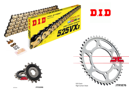 Suzuki GSX-8R D.I.D Gold X Ring Chain and JT Quiet Sprocket Kit