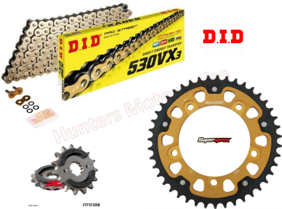 Suzuki GSXR1000 DID Gold X-Ring Chain and SuperSprox Stealth Sprocket Kit (2001 & 2006) OUT OF STOCK