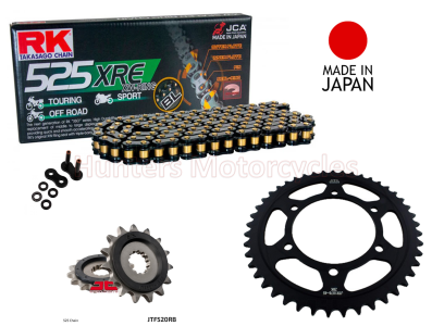 Suzuki GSXS1000 Black & Gold Japanese RK X-Ring Chain & JT Black Sprocket Kit