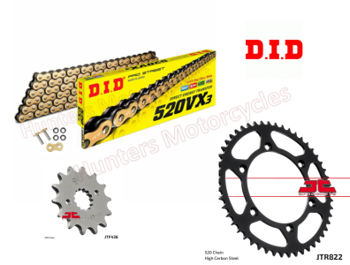 Suzuki RGV250 D.I.D Gold X-Ring Chain and JT Sprockets Kit (1991 to 1996)