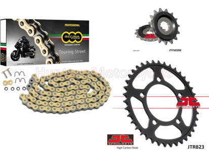 Suzuki SFV650 Gladius Regina Gold Z-Ring Heavy Duty Chain and JT RB Black Sprocket Kit