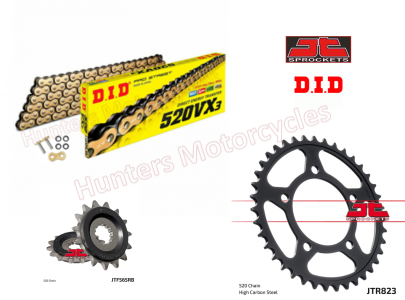 Suzuki SV650 X / XA D.I.D Gold X Ring Chain and JT Quiet Sprocket Kit