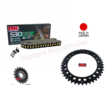 Triumph 1050 Speed Triple Black & Gold RK (Japanese) X-Ring Chain and JT Black Sprocket Kit