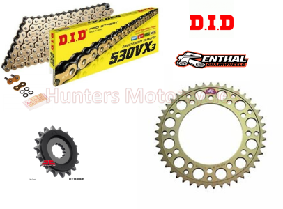 Triumph 1050 Speed Triple DID Gold X-Ring Chain and Renthal Sprocket Kit
